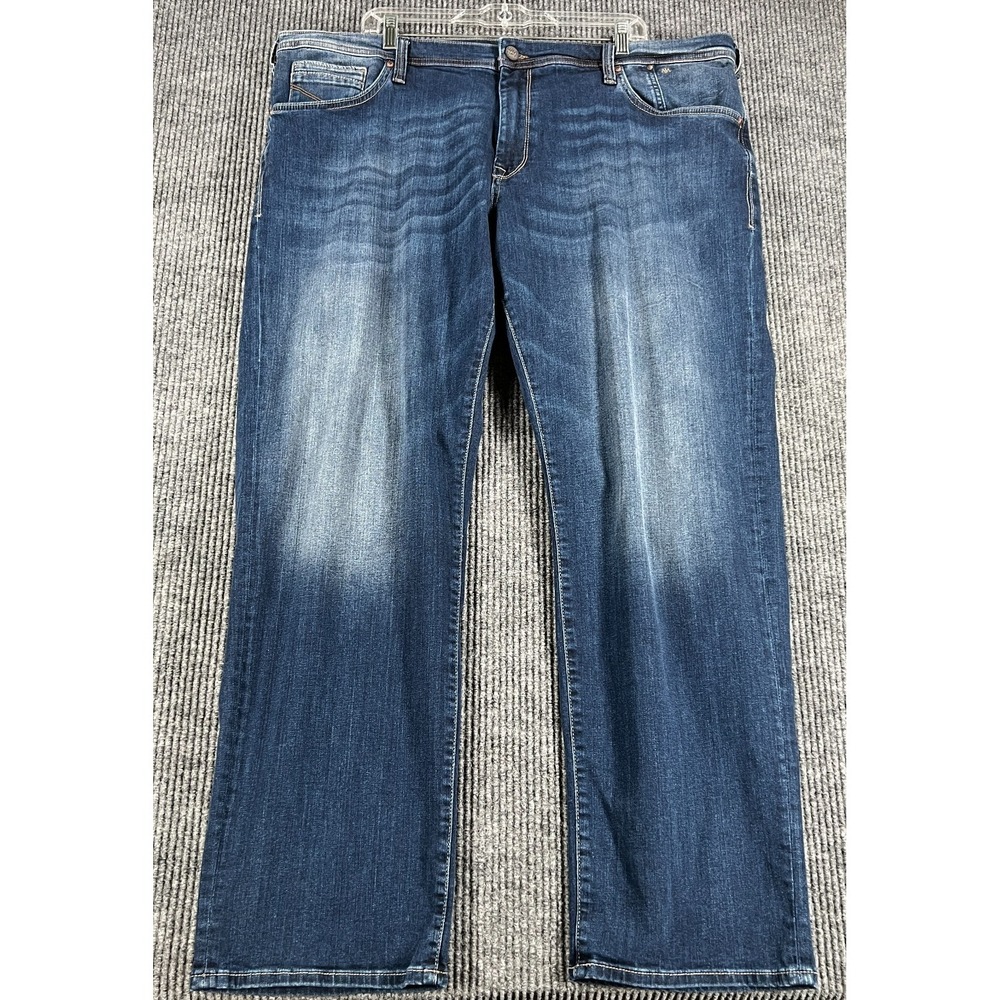 Mavi Matt Jeans Mens 42x32 Dark Blue Denim Relaxed Straight Leg Casual Comfort